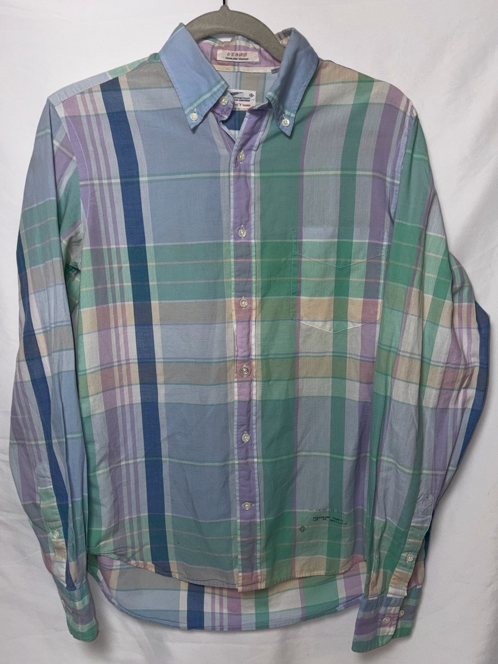 GANT Rugger Pastel Madras Archive Plaid Button Down Soft Boy Shirt Neo-Prep